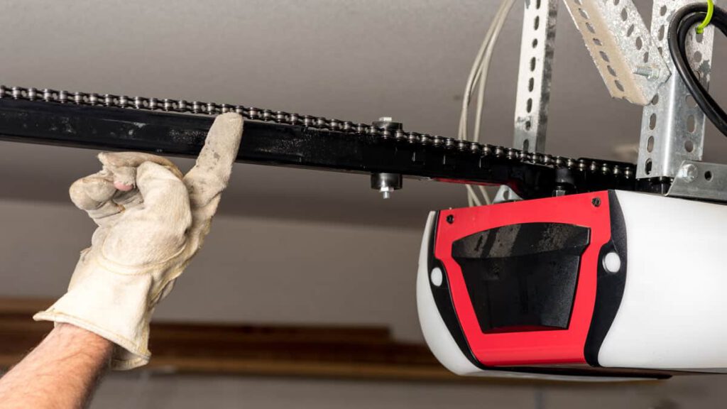 how to adjust garage door chain